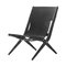 Black Stained Oak and Black Leather Saxe Chair from by Lassen 2