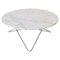 Large White Carrara Marble and Steel O Coffee Table by Ox Denmarq 1