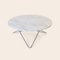Large White Carrara Marble and Steel O Coffee Table by Ox Denmarq 2