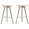 Oak and Brass Bar Stools from by Lassen, Set of 2 1