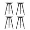 Black Beech and Stainless Steel Bar Stools from by Lassen, Set of 4 2