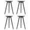 Black Beech and Stainless Steel Bar Stools from by Lassen, Set of 4 1