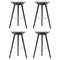 Black Beech and Stainless Steel Bar Stools from by Lassen, Set of 4, Image 1