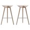 Oak and Stainless Steel Bar Stools from by Lassen, Set of 2 1