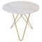 White Carrara Marble and Brass Dining ON Table by Ox Denmarq 1