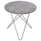 Mini Grey Marble and Steel O Side Table by Ox Denmarq 1