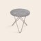 Mini Grey Marble and Steel O Side Table by Ox Denmarq 2