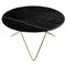 Table Basse O en Marbre Marquina Noir et Laiton par Ox Denmarq 1