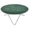Grande Table Basse O en Marbre Indio Vert et Acier par Ox Denmarq 1