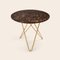 Brown Emperador Marble and Brass Dining O Table by Ox Denmarq 2