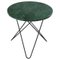 Mini Table d'Appoint O en Marbre Vert Indio et Acier Noir par Ox Denmarq 1