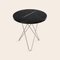 Mini Black Marquina Marble and Steel Tall O Side Table by Ox Denmarq 2