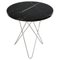 Mini Black Marquina Marble and Steel Tall O Side Table by Ox Denmarq, Image 1