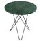 Tall Mini Green Indio Marble and Black Steel O Side Table by Ox Denmarq 1