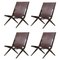 Brown Stained Oak and Brown Leather Saxe Chairs from by Lassen, Set of 4 1
