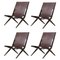 Brown Stained Oak and Brown Leather Saxe Chairs from by Lassen, Set of 4, Image 1