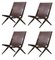 Brown Stained Oak and Brown Leather Saxe Chairs from by Lassen, Set of 4 2