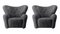 Anthracite Sheepskin The Tired Man Lounge Chair from by Lassen, Set of 2 2