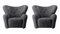 Anthracite Sheepskin The Tired Man Lounge Chair from by Lassen, Set of 2, Image 2