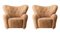 Honey Sheepskin The Tired Man Lounge Chair from by Lassen, Set of 2 2
