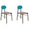 Turquoise Beech Structure Lacquered Bokken Chair by Colé Italia, Set of 2 1