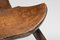 Taburete Wabi Sabi rústico con trípode con estampado de madera, años 40, Imagen 9
