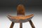 Taburete Wabi Sabi rústico con trípode con estampado de madera, años 40, Imagen 3