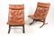 Norwegian Siesta Bentwood and Tan Leather Lounge Chairs by Ingmar Relling for Westnofa, 1960s, Set of 2 1