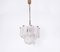 Lámpara colgante en forma de hoja de cristal de Murano, años 70, Imagen 1
