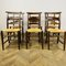 Antique English Chapel Chairs in Oak, Set of 6 4