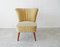 Lounge Chair with Beige Cordecheck from GDR, 1970s 2