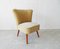 Lounge Chair with Beige Cordecheck from GDR, 1970s, Image 1