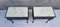 Tables de Chevet Mid-Century en Acajou avec Plateau en Marbre Blanc, Set de 2 5