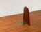 Mid-Century Scandinavian Bookend in Teak and Brass 1