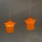 Suspensions B-1204 en Verre Opalin Orange de Raak, 1960s, Set de 2 4