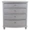 Gustavian Grey-Painted Chest of Drawers with a Curved Front and 4 Drawers 1