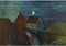 Svend Aage Tauscher, olio su tela, paesaggio modernista con case, Immagine 1