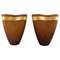 Murano Vasen aus bernsteinfarbenem mundgeblasenem Kunstglas, 2er Set 1
