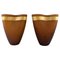 Murano Vases in Amber-Coloured Mouth-Blown Art Glass, Set of 2, Image 1