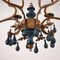 Metal and Lacquered Wood Chandelier 7