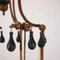 Metal and Lacquered Wood Chandelier 4