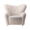 Off White Sheepskin The Tired Man Lounge Chair and Footstool from by Lassen, Set of 2, Image 4