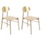 Natural Beech Gold Lacquered Back Bokken Chair by Colé Italia, Set of 2 1