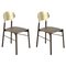 Gold Leaf Beech Structure Stained Bokken Chair by Colé Italia, Set of 2 1