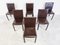 Vintage Dining Chairs in Brown Leather from Arper Italy, 1980s, Set of 6 6
