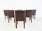 Vintage Dining Chairs in Brown Leather from Arper Italy, 1980s, Set of 6 7