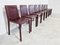 Vintage Dining Chairs in Bordeaux Leather from Arben Italy, 1980s, Set of 8, Image 3