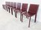 Vintage Dining Chairs in Bordeaux Leather from Arben Italy, 1980s, Set of 8 4