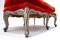 Belgian Louis XV Style Bench in Red Velvet 4