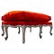 Belgian Louis XV Style Bench in Red Velvet 1